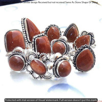 Sunstone 5 Piece Wholesale Ring Lots 925 Sterling Silver Ring NRL-532