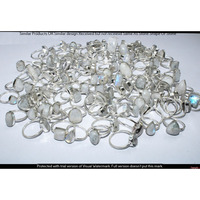 Rainbow Moonstone 100 Piece Wholesale Ring Lot 925 Sterling Silver Ring NRL-4874