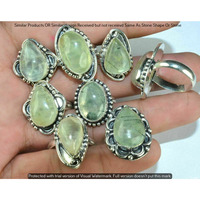 Prehnite 100 Piece Wholesale Ring Lot 925 Sterling Silver Ring NRL-4741