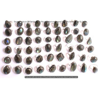 Labradorite 100 Piece Wholesale Ring Lot 925 Sterling Silver Ring NRL-4699