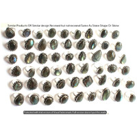 Labradorite 100 Piece Wholesale Ring Lot 925 Sterling Silver Ring NRL-4698