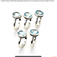 Blue Topaz 5 Piece Wholesale Ring Lots 925 Sterling Silver Ring NRL-468