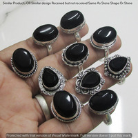 Black Onyx 100 Piece Wholesale Ring Lot 925 Sterling Silver Ring NRL-4662