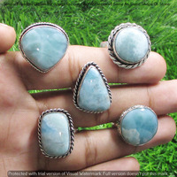 Real Larimar 100 Piece Wholesale Ring Lot 925 Sterling Silver Ring NRL-4631