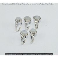 Rainbow Moonstone 5 Piece Wholesale Ring Lots 925 Sterling Silver Ring NRL-458