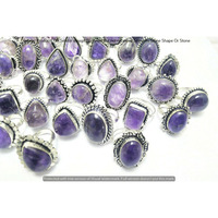 Amethyst 100 Piece Wholesale Ring Lot 925 Sterling Silver Ring NRL-4552