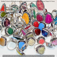 Coral & Mixed 100 Piece Wholesale Ring Lot 925 Sterling Silver Ring NRL-4514