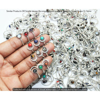 Garnet & Mixed 50 Piece Wholesale Ring Lots 925 Sterling Silver Ring NRL-4426