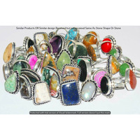Garnet & Mixed 50 Piece Wholesale Ring Lots 925 Sterling Silver Ring NRL-4402
