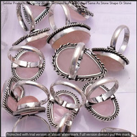 Rose Quartz 50 Piece Wholesale Ring Lots 925 Sterling Silver Ring NRL-4395