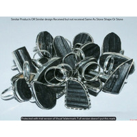 Black Tourmaline 50 Piece Wholesale Ring Lots 925 Sterling Silver Ring NRL-4326