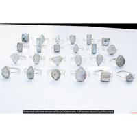 Rainbow Moonstone 50 Piece Wholesale Ring Lots 925 Sterling Silver Ring NRL-4320