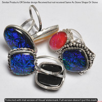 Dichroic Glass 50 Piece Wholesale Ring Lots 925 Sterling Silver Ring NRL-4268