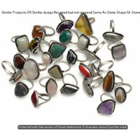 Garnet & Mixed 50 Piece Wholesale Ring Lots 925 Sterling Silver Ring NRL-4179
