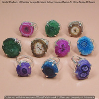 Solar Druzy 50 Piece Wholesale Ring Lots 925 Sterling Silver Ring NRL-4066