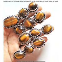 Tiger Eye 50 Piece Wholesale Ring Lots 925 Sterling Silver Ring NRL-4054