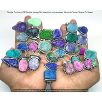 Titanium Druzy 50 Piece Wholesale Ring Lots 925 Sterling Silver Ring NRL-4029