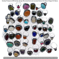 Garnet & Mixed 50 Piece Wholesale Ring Lots 925 Sterling Silver Ring NRL-4015