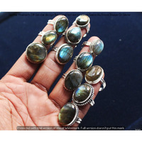 Labradorite 50 Piece Wholesale Ring Lots 925 Sterling Silver Ring NRL-3969