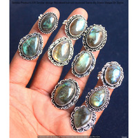 Labradorite 50 Piece Wholesale Ring Lots 925 Sterling Silver Ring NRL-3966