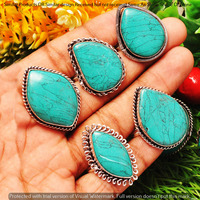 Turquoise 50 Piece Wholesale Ring Lots 925 Sterling Silver Ring NRL-3901