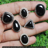 Black Onyx 5 Piece Wholesale Ring Lots 925 Sterling Silver Ring NRL-365