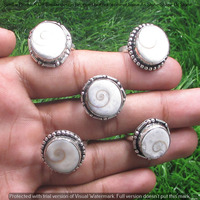 Shiva Eye Shell 40 Piece Wholesale Ring Lots 925 Sterling Silver Ring NRL-3528