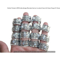 Moonstone 40 Piece Wholesale Ring Lots 925 Sterling Silver Ring NRL-3476