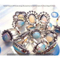 Opalite 40 Piece Wholesale Ring Lots 925 Sterling Silver Ring NRL-3446