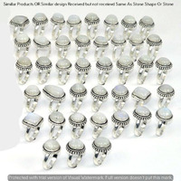 Rainbow Moonstone 40 Piece Wholesale Ring Lots 925 Sterling Silver Ring NRL-3360