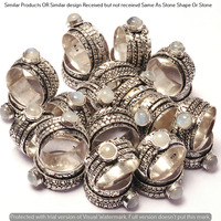 Moonstone 30 Piece Wholesale Ring Lots 925 Sterling Silver Ring NRL-2793