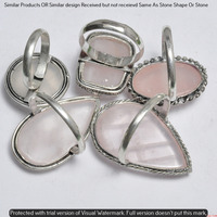 Rose Quartz 25 Piece Wholesale Ring Lots 925 Sterling Silver Ring NRL-2608