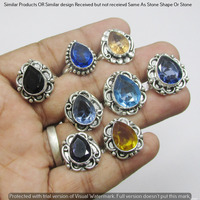 Blue Topaz 5 Piece Wholesale Ring Lots 925 Sterling Silver Ring NRL-217