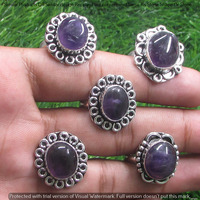 Amethyst 5 Piece Wholesale Ring Lots 925 Sterling Silver Ring NRL-195