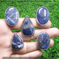 Sodalite 5 Piece Wholesale Ring Lots 925 Sterling Silver Ring NRL-187
