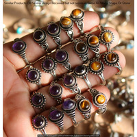 Tiger Eye 15 Piece Wholesale Ring Lots 925 Sterling Silver Ring NRL-1655