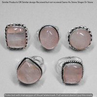 Rose Quartz 5 Piece Wholesale Ring Lots 925 Sterling Silver Ring NRL-164
