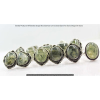 Prehnite 15 Piece Wholesale Ring Lots 925 Sterling Silver Ring NRL-1380