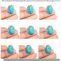 Turquoise 15 Piece Wholesale Ring Lots 925 Sterling Silver Ring NRL-1175