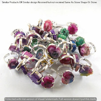 Rainbow Druzy 15 Piece Wholesale Ring Lots 925 Sterling Silver Ring NRL-1154