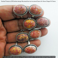 Natural Jasper 10 Piece Wholesale Ring Lots 925 Sterling Silver Ring NRL-1097