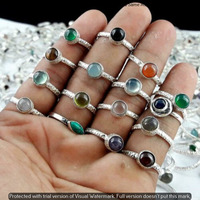 Garnet & Mixed 10 Piece Wholesale Ring Lots 925 Sterling Silver Ring NRL-1076