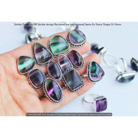 Flourite 5 Pcs Wholesale Lot Ring 925 Silver Plated Ring NR-17-719