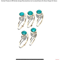 Turquoise 5 Pcs Wholesale Lot Ring 925 Silver Plated Ring NR-678