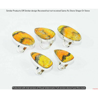 Bumble Bee Jasper 5 Pcs Wholesale Lot Ring 925 Silver Plated Ring NR-511