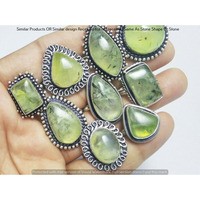 Prehnite 5 Pcs Wholesale Lot Ring 925 Silver Plated Ring NR-284