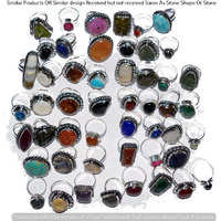 Shiva Eye Shell & Multi 5 Pcs Wholesale Lot Ring 925 Silver Plated Ring NR-228