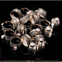 Rainbow Moonstone Spinner 5 Pcs Wholesale Lot Ring 925 Silver Plated Ring NR-187