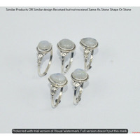 Rainbow Moonstone 5 Pcs Wholesale Lot Ring 925 Silver Plated Ring NR-660