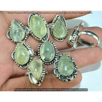 Prehnite 5 Pcs Wholesale Lot Ring 925 Silver Plated Ring NR-490